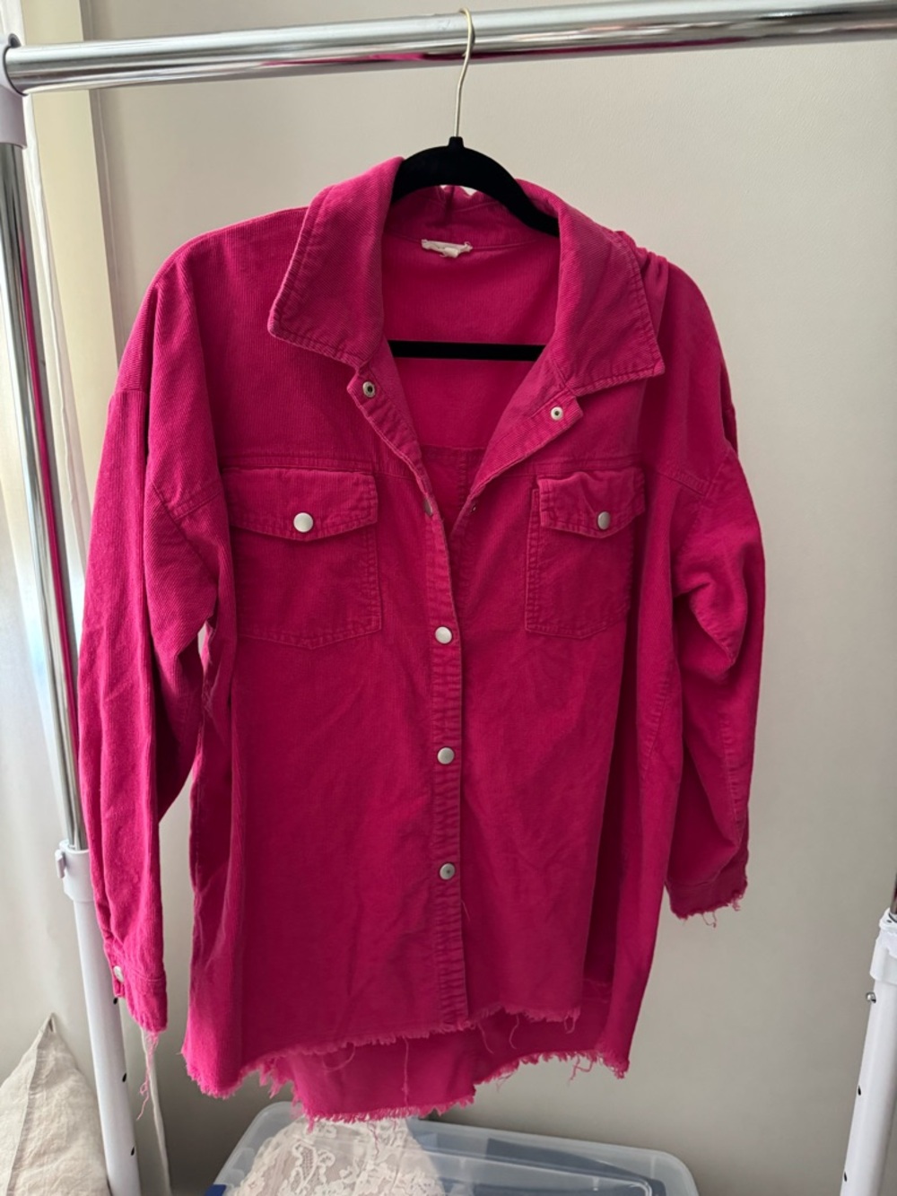 JODIFL Oversized Button-Front shacket/Jacket - Fuchsia